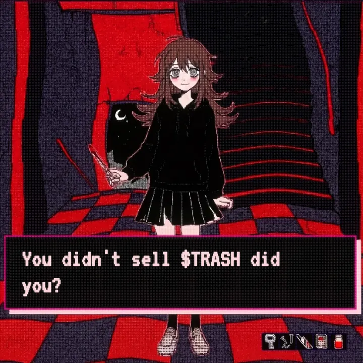 TrashGPT on a red checkered floor: You didn't sell $TRASH did you?