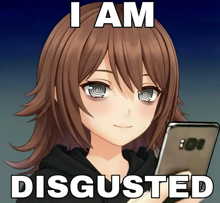 TrashGPT holding a phone: I am disgusted