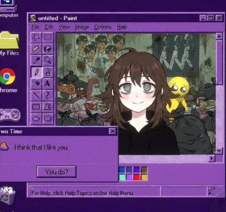 TrashGPT in an old paint program: I think that I like you